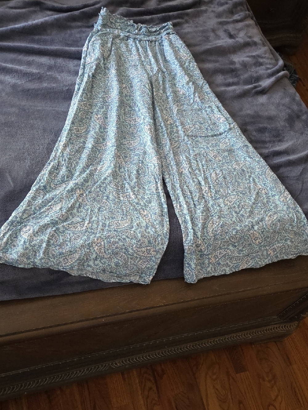 Patrons of Peace Light Blue Paisley Wide Leg Pants